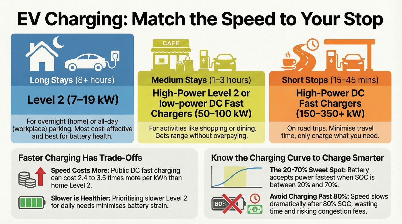 EV Charging: Match the Speed to the Stop
